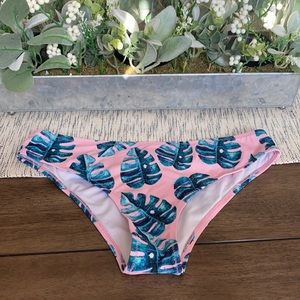 Palm Leaf Print Bikini Bottom
